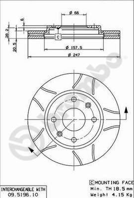 Brembo 09.5196.75 - Jarrulevy inparts.fi