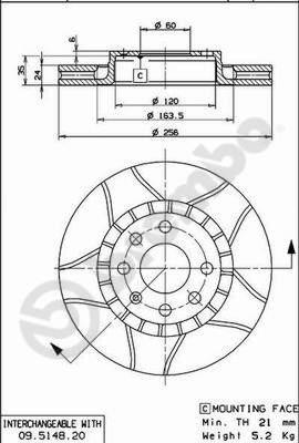 Brembo 09.5148.76 - Jarrulevy inparts.fi