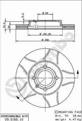 Brembo 09.5166.75 - Jarrulevy inparts.fi