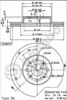 Brembo 09.5124.10 - Jarrulevy inparts.fi