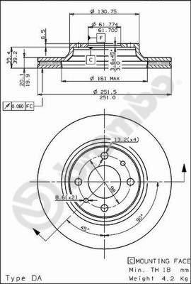 Brembo 09.5307.10 - Jarrulevy inparts.fi