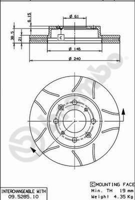 Brembo 09.5285.75 - Jarrulevy inparts.fi