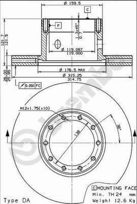 Brembo 09.5797.10 - Jarrulevy inparts.fi