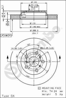 Brembo 09.5712.10 - Jarrulevy inparts.fi