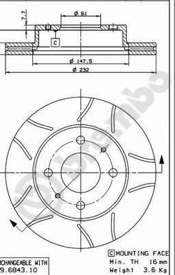 Brembo 09.6943.75 - Jarrulevy inparts.fi