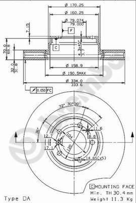 Brembo 09.6913.11 - Jarrulevy inparts.fi