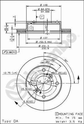 Brembo 09.6741.10 - Jarrulevy inparts.fi