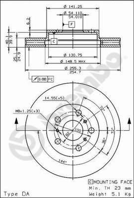 Brembo 09.6712.10 - Jarrulevy inparts.fi