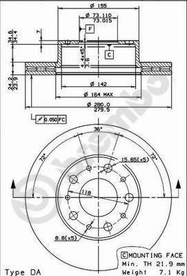 Brembo 09.8931.10 - Jarrulevy inparts.fi