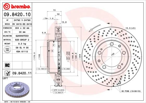 Brembo 09.8420.10 - Jarrulevy inparts.fi