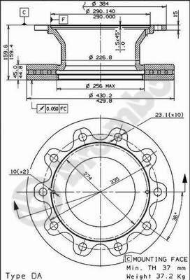 Brembo 09.8472.10 - Jarrulevy inparts.fi