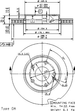 Brembo 09.8681.11 - Jarrulevy inparts.fi