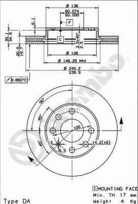 Brembo 09.8635.75 - Jarrulevy inparts.fi