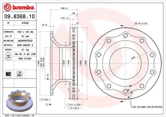 Brembo 09.8368.10 - Jarrulevy inparts.fi