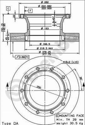 Brembo 09.7957.10 - Jarrulevy inparts.fi