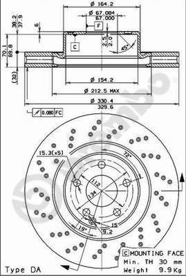 Brembo 09.7960.11 - Jarrulevy inparts.fi