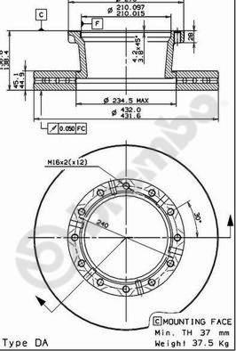 Brembo 09.7183.50 - Jarrulevy inparts.fi