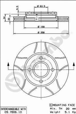 Brembo 09.7806.75 - Jarrulevy inparts.fi