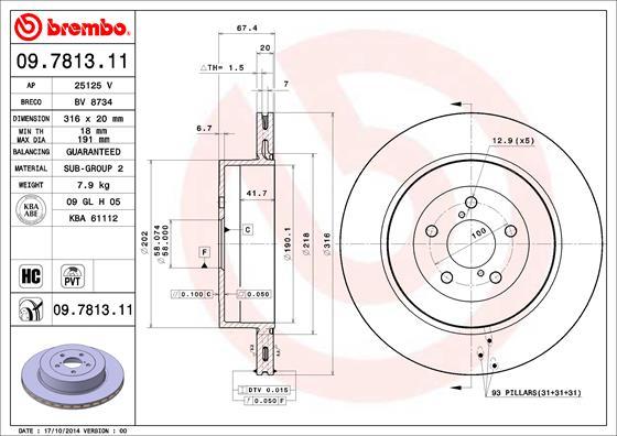 Brembo 09.7813.11 - Jarrulevy inparts.fi