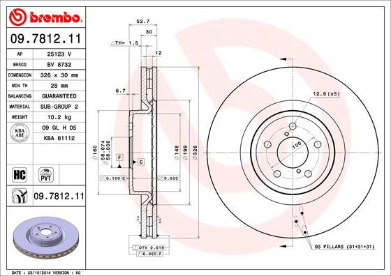 Brembo 09.7812.11 - Jarrulevy inparts.fi