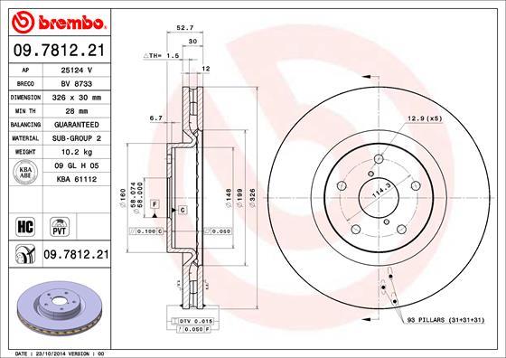 Brembo 09.7812.21 - Jarrulevy inparts.fi