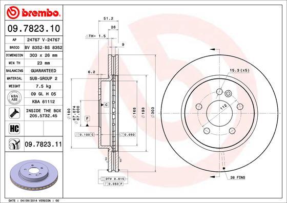 Brembo 09.7823.10 - Jarrulevy inparts.fi