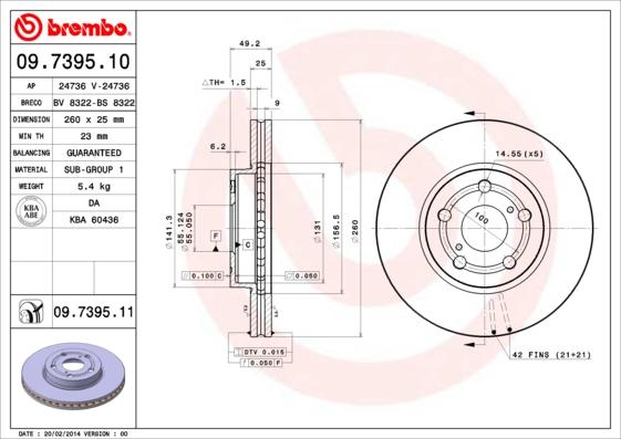 Brembo 09.7395.10 - Jarrulevy inparts.fi