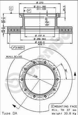 Brembo 09.7380.20 - Jarrulevy inparts.fi