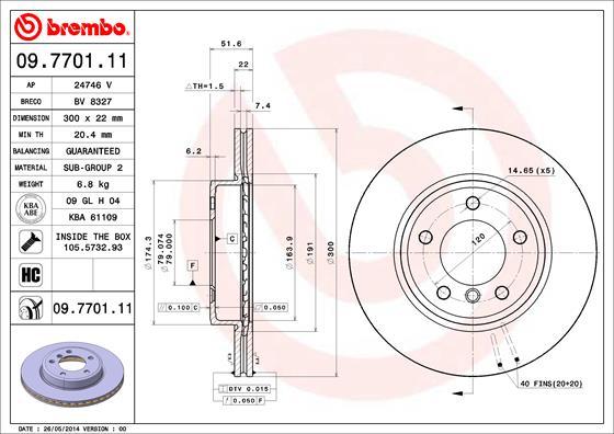 Brembo 09.7701.11 - Jarrulevy inparts.fi