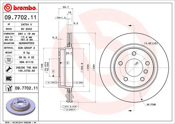 Brembo 09.7702.11 - Jarrulevy inparts.fi