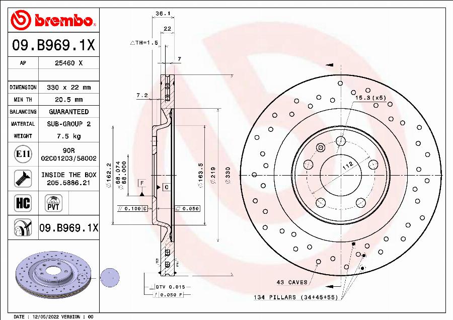 Brembo 09.B969.1X - Jarrulevy inparts.fi