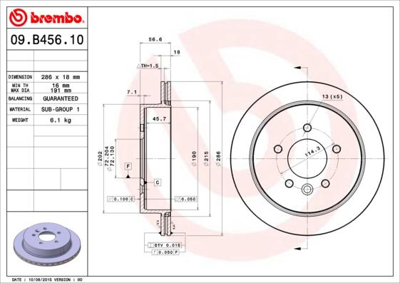 Brembo 09.B456.10 - Jarrulevy inparts.fi