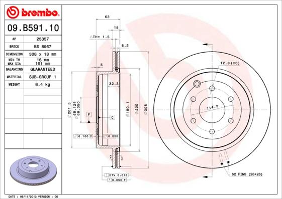 Brembo 09.B591.10 - Jarrulevy inparts.fi