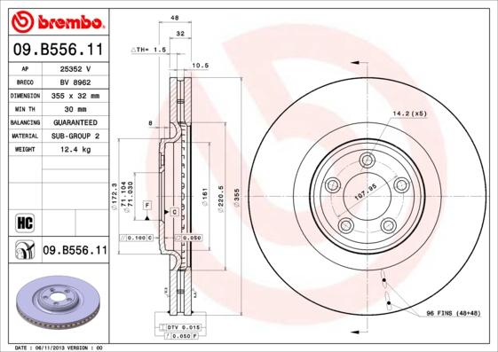 Brembo 09.B556.11 - Jarrulevy inparts.fi