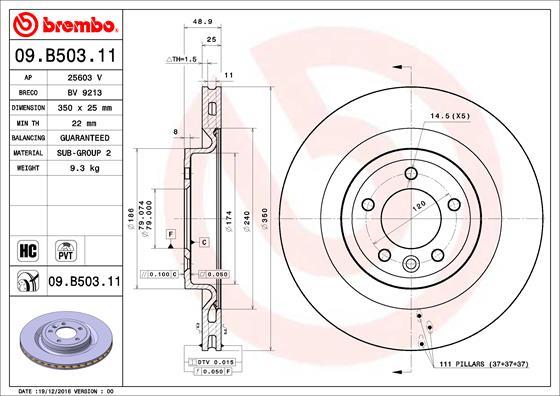 Brembo 09.B503.11 - Jarrulevy inparts.fi