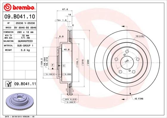 Brembo 09.B041.10 - Jarrulevy inparts.fi