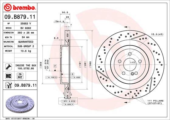 Brembo 09.B879.11 - Jarrulevy inparts.fi