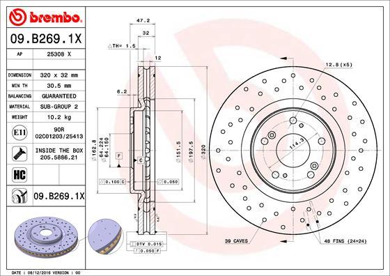 Brembo 09.B269.1X - Jarrulevy inparts.fi