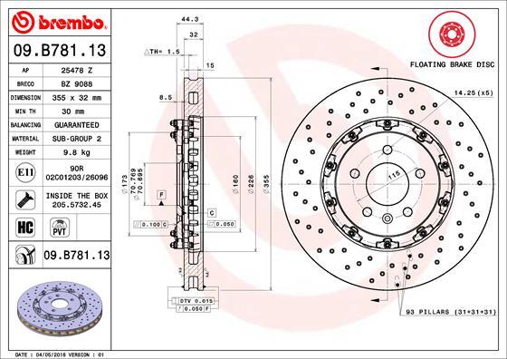 Brembo 09.B781.13 - Jarrulevy inparts.fi