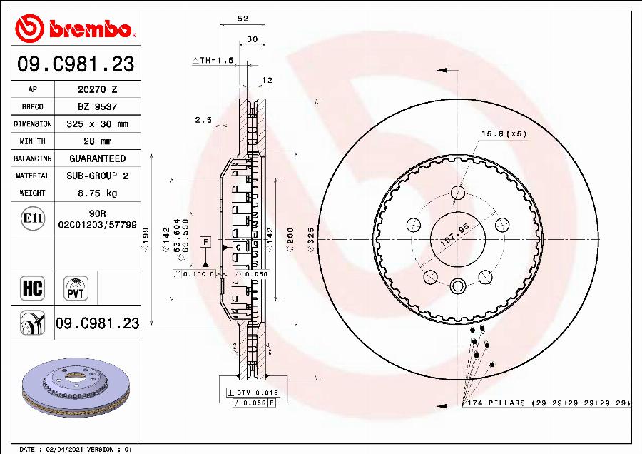 Brembo 09.C981.23 - Jarrulevy inparts.fi