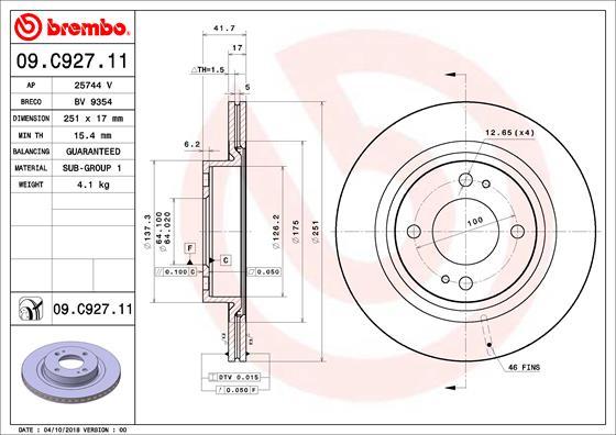 Brembo 09.C927.11 - Jarrulevy inparts.fi