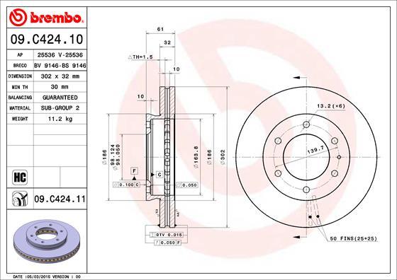 Brembo 09.C424.11 - Jarrulevy inparts.fi