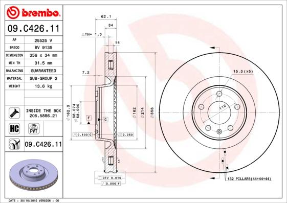 Brembo 09.C426.11 - Jarrulevy inparts.fi