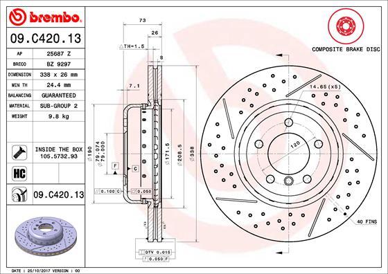 Brembo 09.C420.13 - Jarrulevy inparts.fi