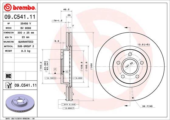 Brembo 09.C541.11 - Jarrulevy inparts.fi