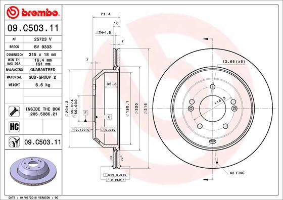 Brembo 09.C503.11 - Jarrulevy inparts.fi