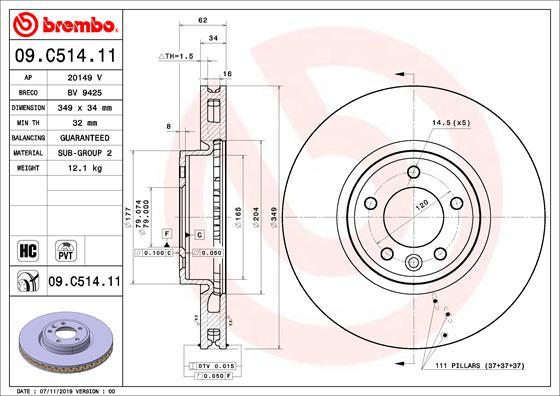 Brembo 09.C514.11 - Jarrulevy inparts.fi