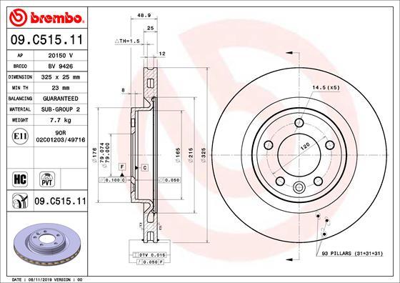 Brembo 09.C515.11 - Jarrulevy inparts.fi