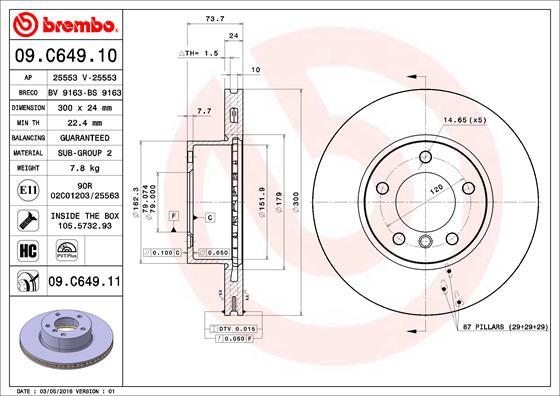 Brembo 09.C649.11 - Jarrulevy inparts.fi