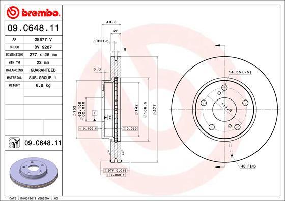 Brembo 09.C648.11 - Jarrulevy inparts.fi